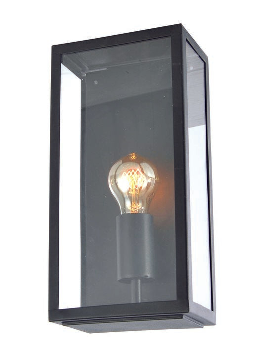 Forum ZN-20944-BLK Minerva E27 Satin Black Box Lantern IP44