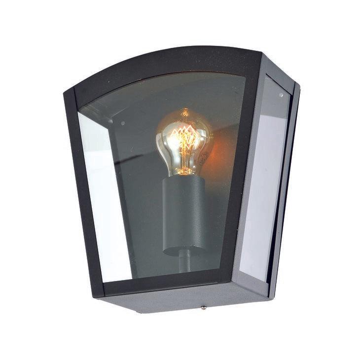 Forum ZN-20945-BLK Artemis E27 Satin Black Curved Box Lantern IP44