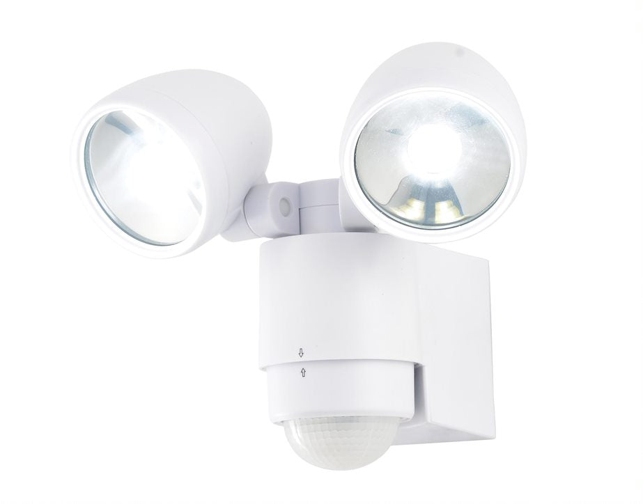 Forum ZN-23454-WHT Sirocco 2 x 3W LED White Twinspot PIR Floodlight IP44