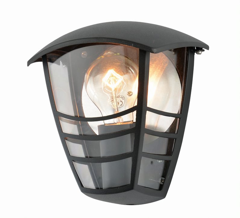 Forum ZN-25464-BLK Perdita E27 Black Curved Half Lantern IP44