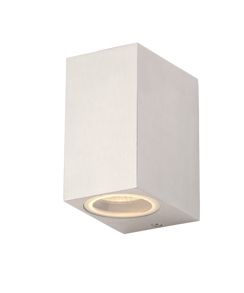 Forum ZN-31759-POLALU Fleet 2 x GU10 Polished Aluminium Square Up / Down Wall Light IP44