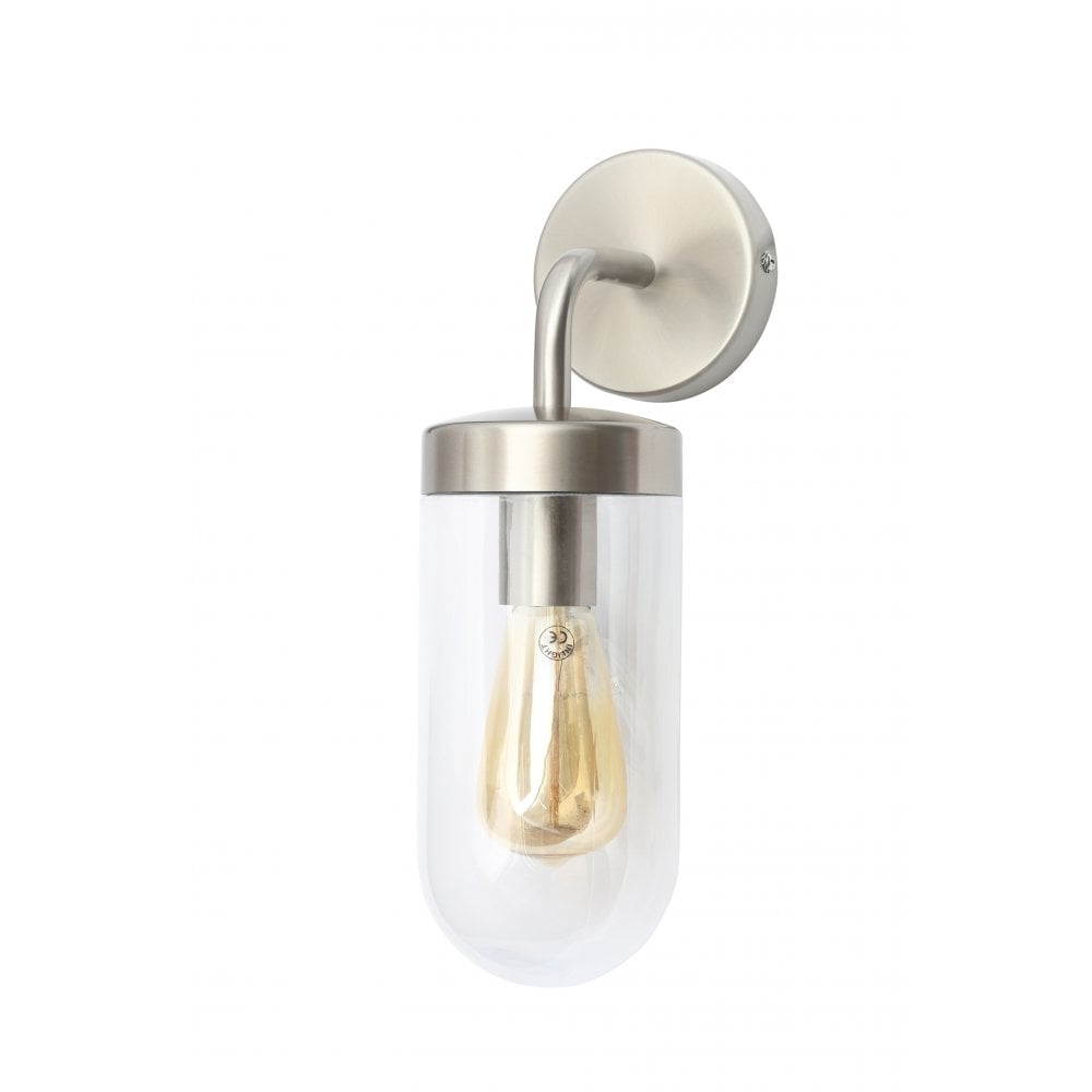 Forum ZN-31809-SST Kew E27 Stainless Steel  Wall Lantern with Clear Glass IP44