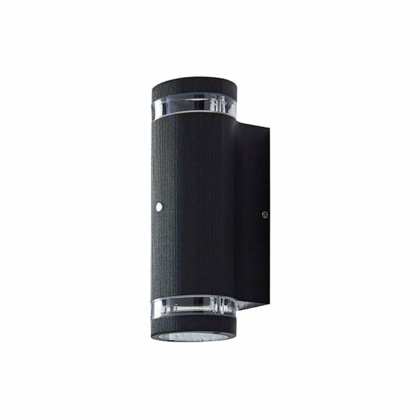 Forum ZN-35685-BLK Helix 2 x GU10 Up / Down Wall Light with Photocell Black