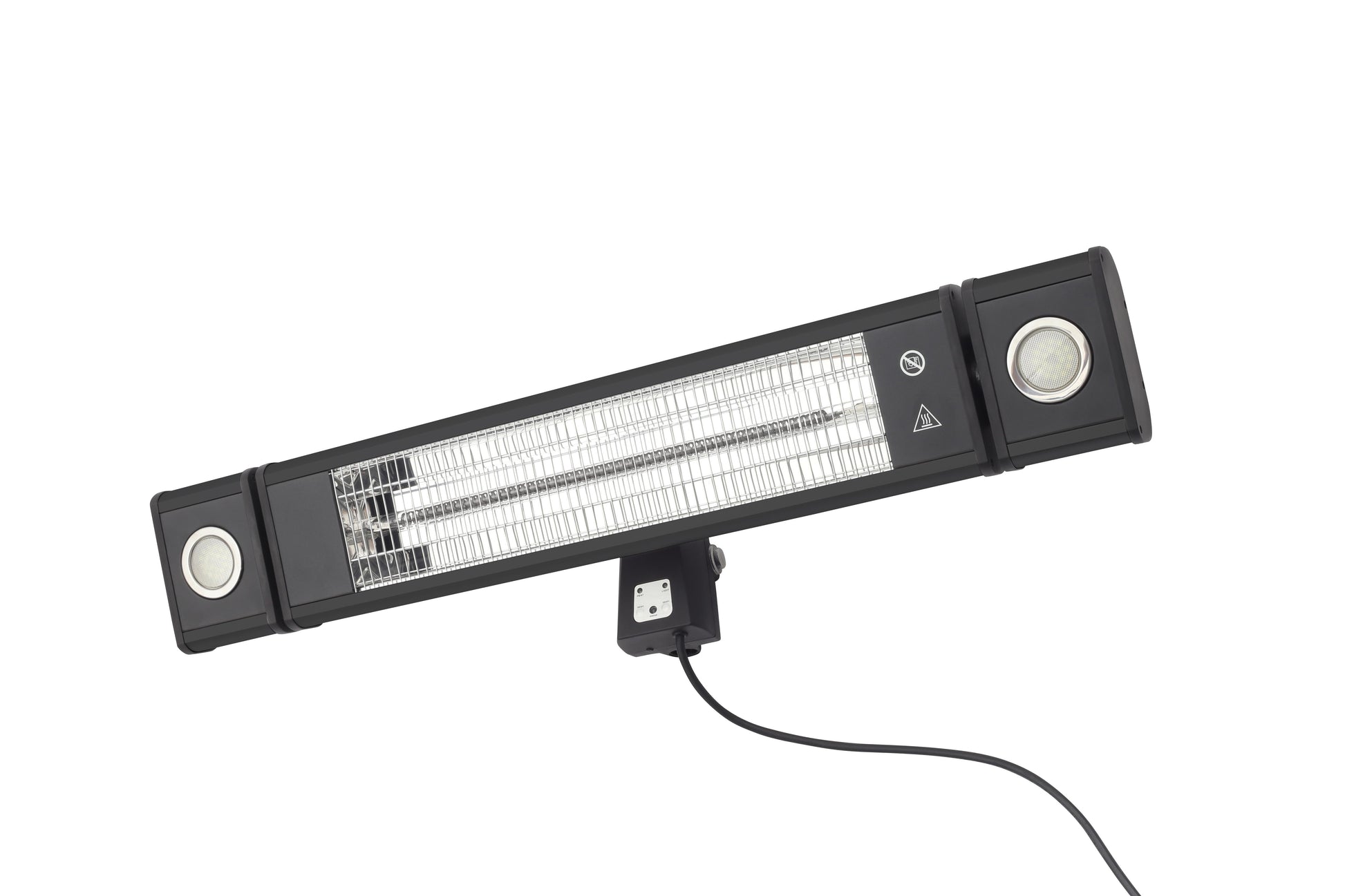 Forum ZR-32299-BLK Radiant Blaze 1.8KW Wall Mounted Patio Heater with 2 x 1W LED Lights Black