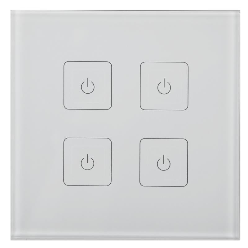 Kosnic CSWRF03 Wireless Driver and Switches 4 Channel Mains Powered Touch Switch White