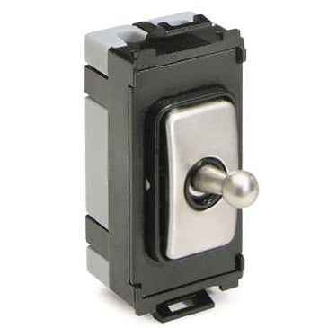 Schneider GUG10ITBSS Intermediate Toggle Switch Module Stainless Steel Black Insert