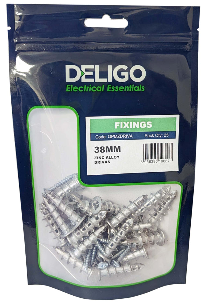 Deligo QPMZDRIVA 38mm MZDRIVA Zinc Alloy Drivas (Pack of 25)