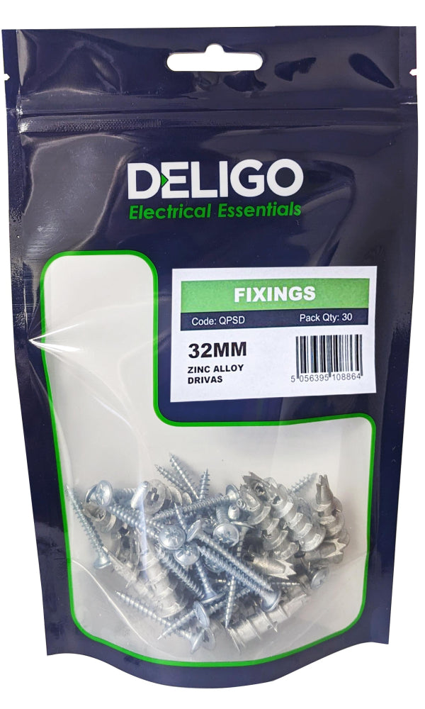 Deligo QPSD 32mm SD Zinc Allo Drivas (Pack of 30)