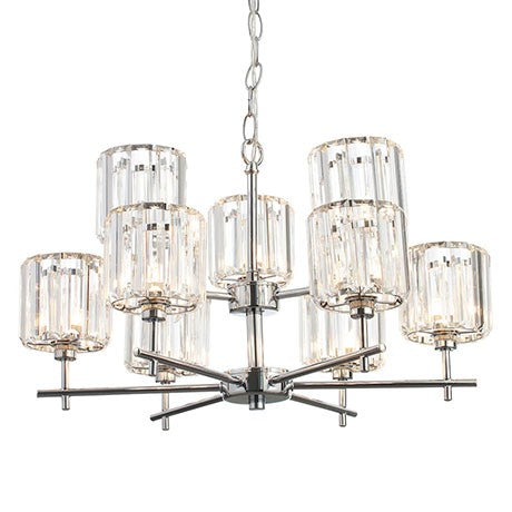 Forum SPA-33929-CHR Pegasi 9 x G9 Chrome and Glass Chandelier IP44