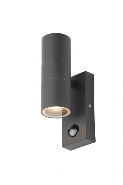 Forum ZN-29179-ANTH Leto 2 x GU10 Anthracite Up / Down PIR Wall Light IP44