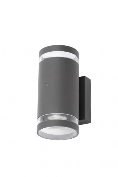 Forum ZN-34042-ANTH Lens 2 x GU10 Anthracite Up / Down Wall Light with Photocell IP44